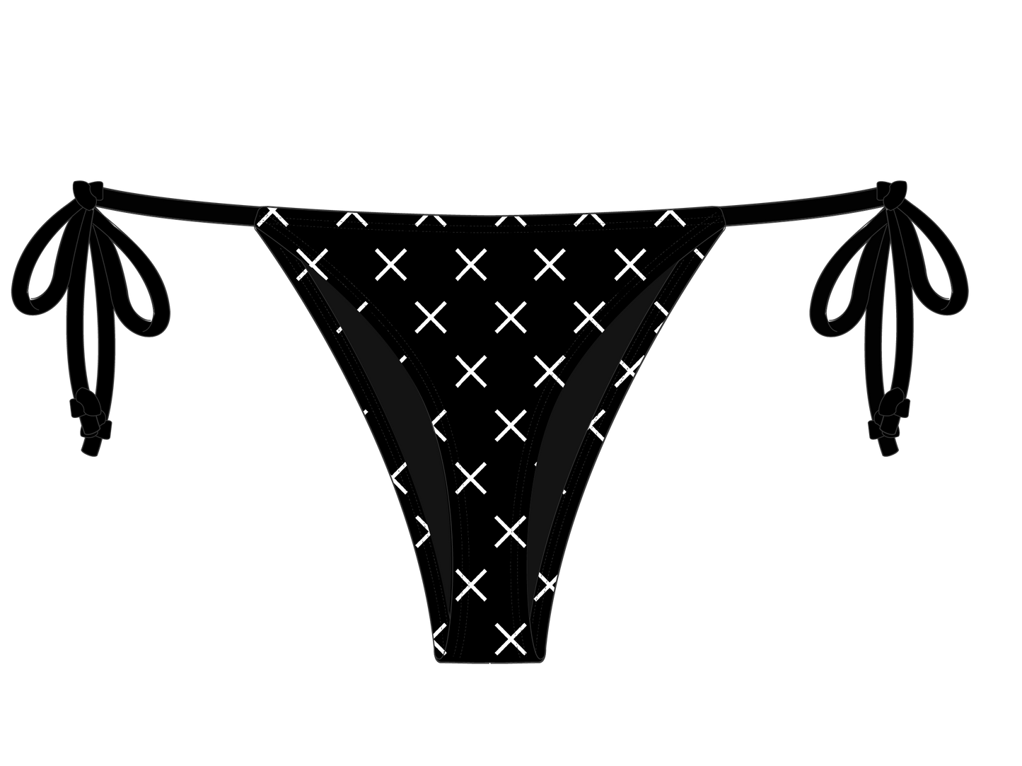 Black Logo Print Beachy Bottom