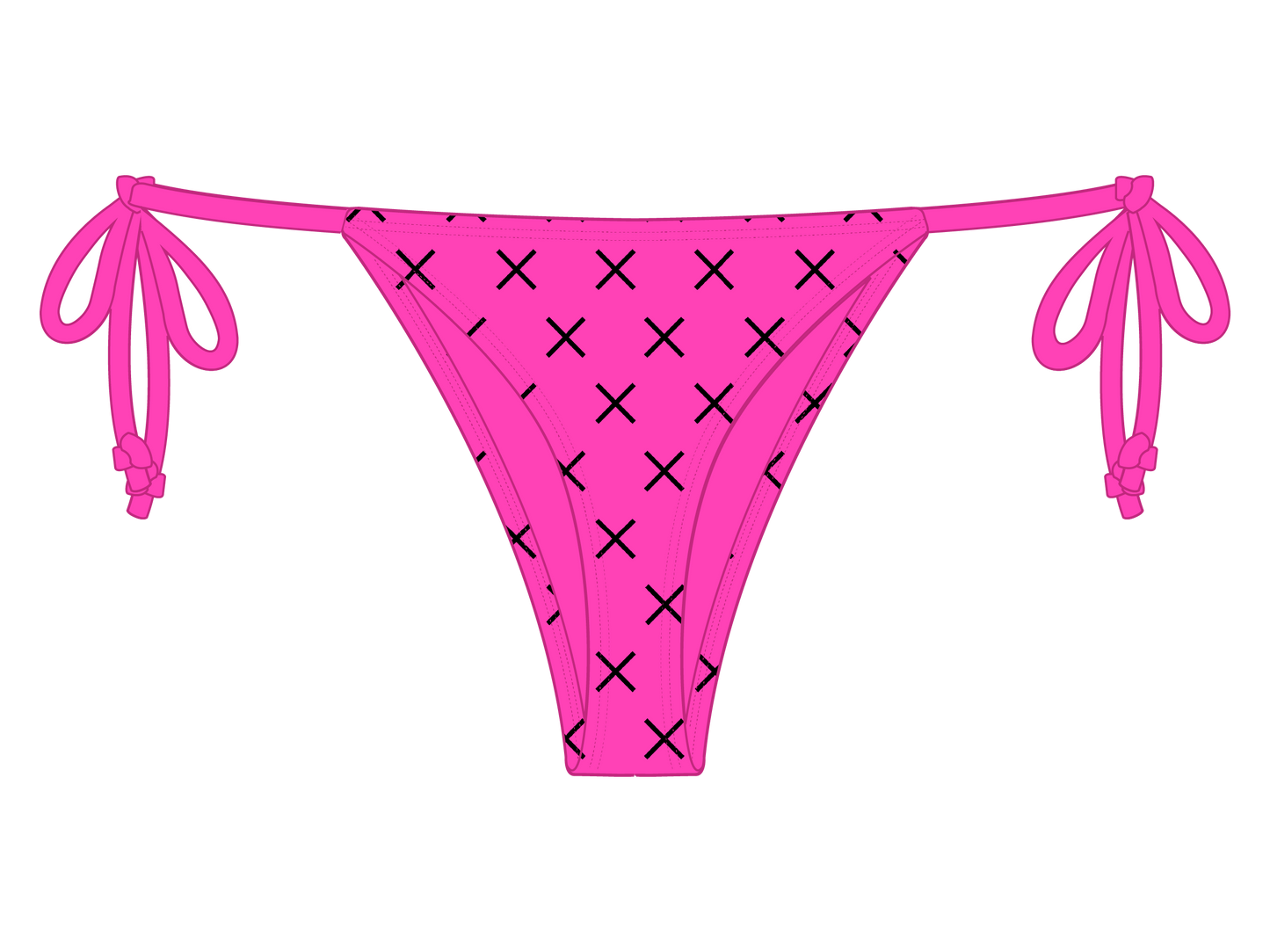Hot Pink Logo Print Beachy Bottom
