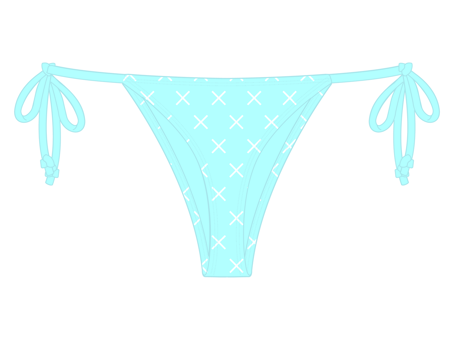 OFF-Blue Logo Print Beachy Bottom