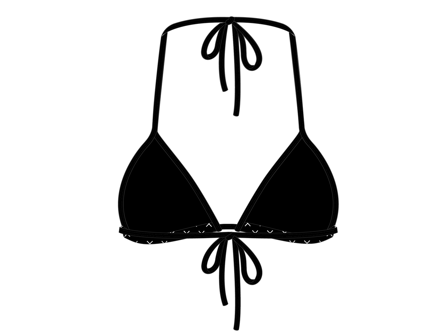 Black Logo Print Bikini Top
