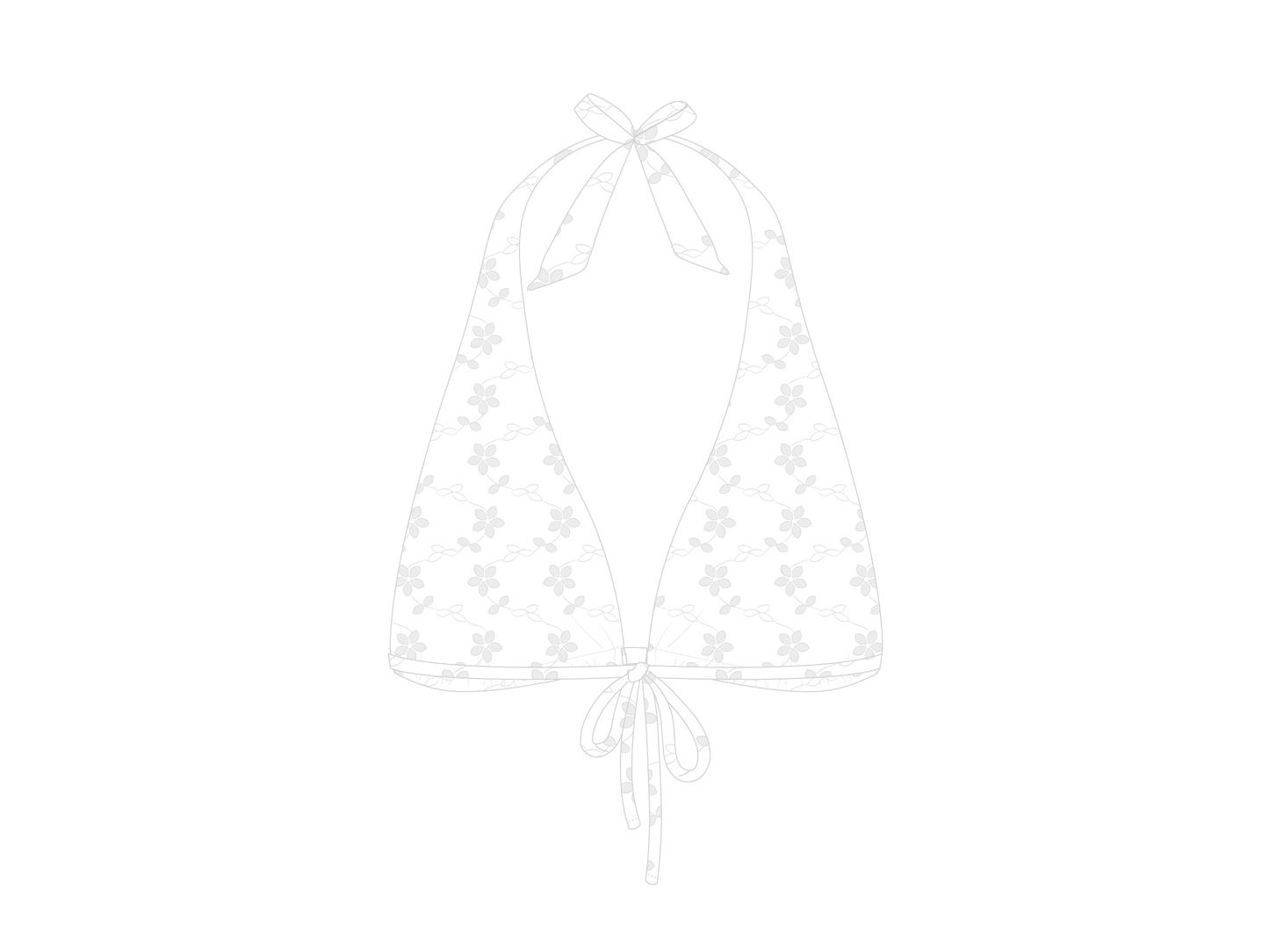 White Lace Halter Neck Bikini Top