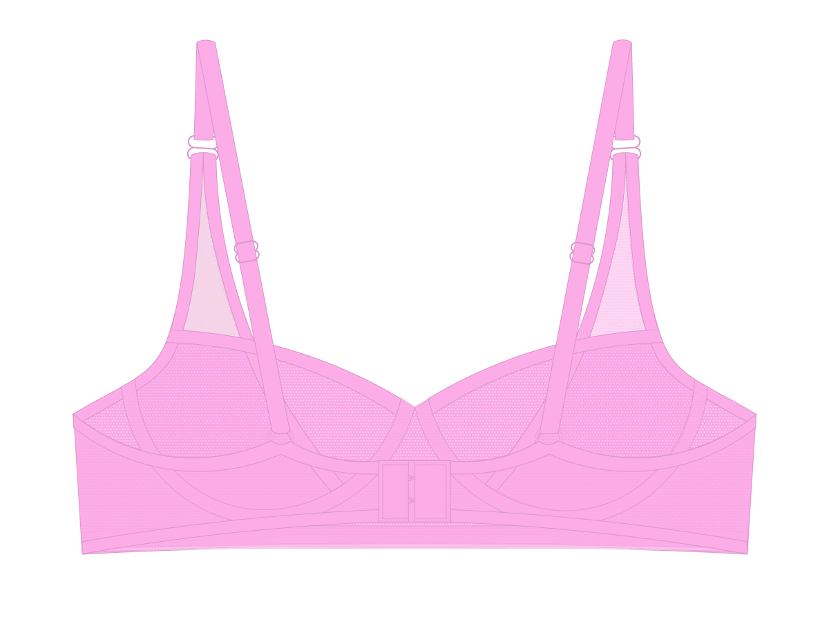 Pink Mesh Lace Underwire Bra