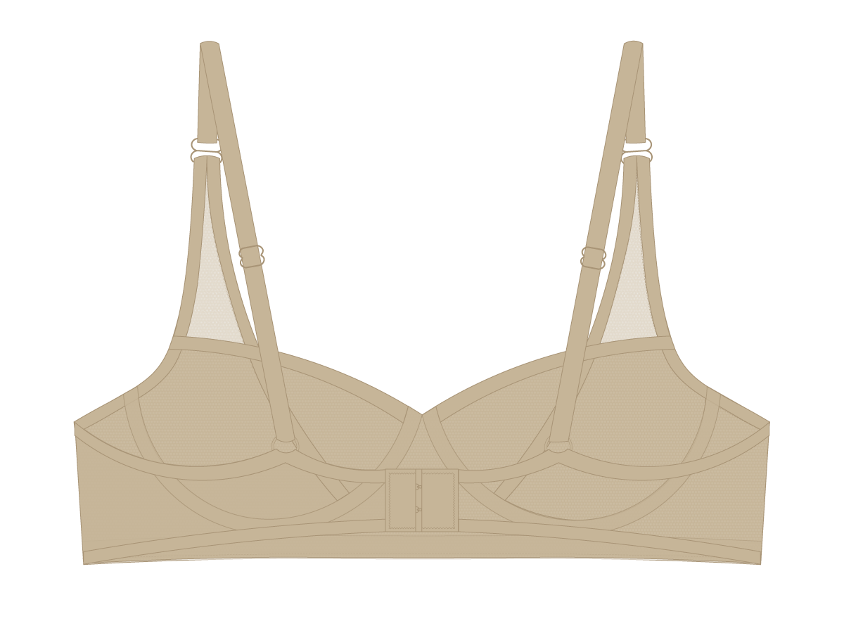 Khaki Mesh Lace Underwire Bra
