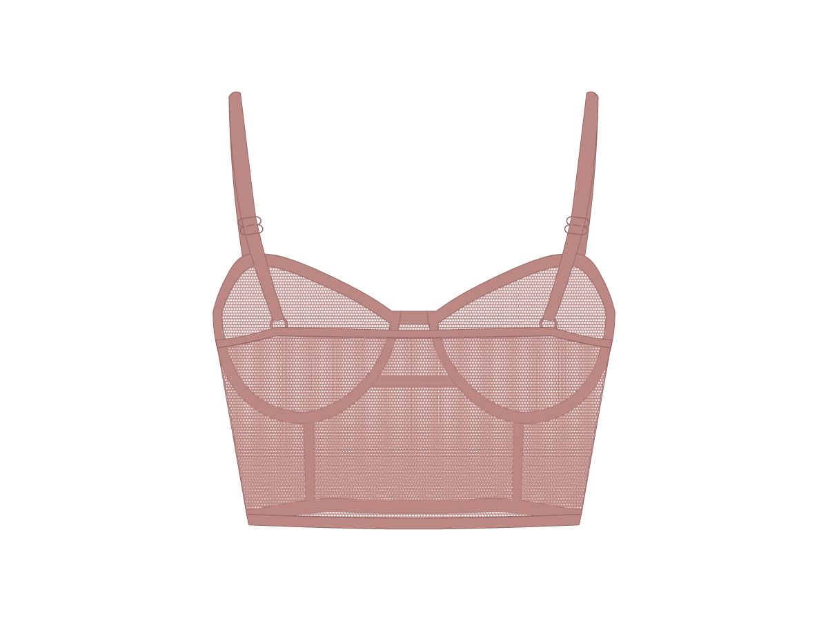 Deep Taupe Mesh Camisole Top