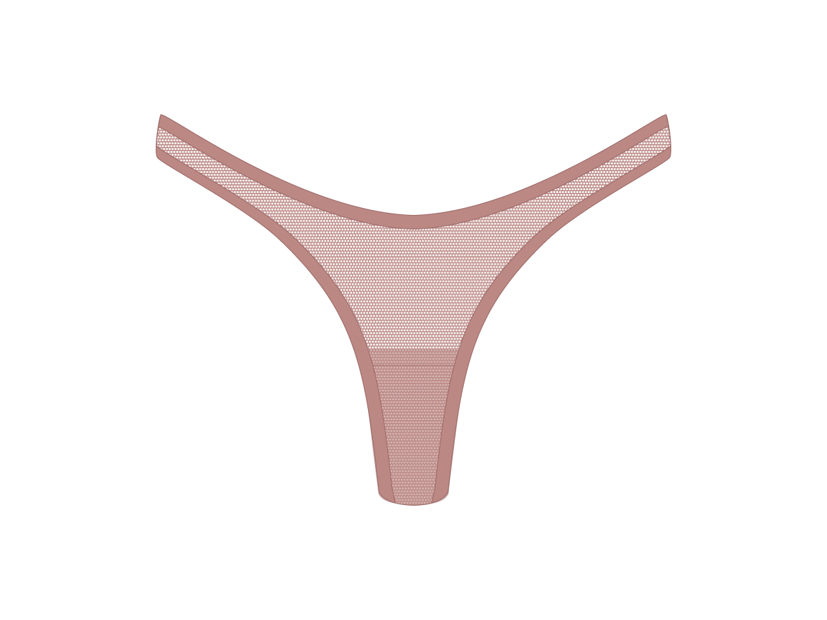 Deep Taupe Mesh 80s Thong