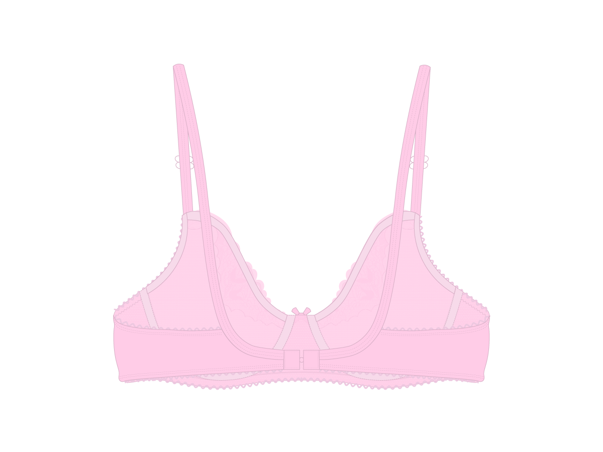 Dusty Pink Lace Bow Bra