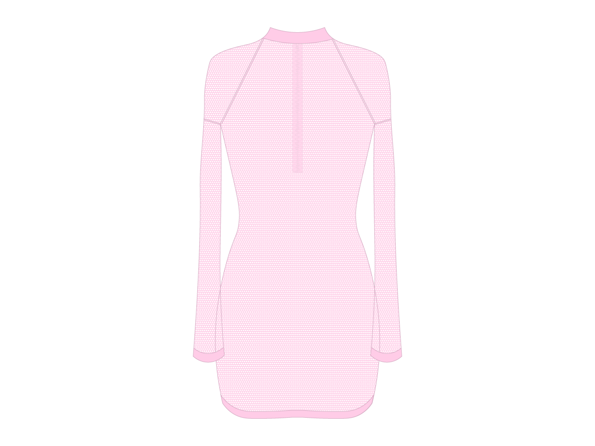Pink Mesh Zipper Logo Cover-up Dress