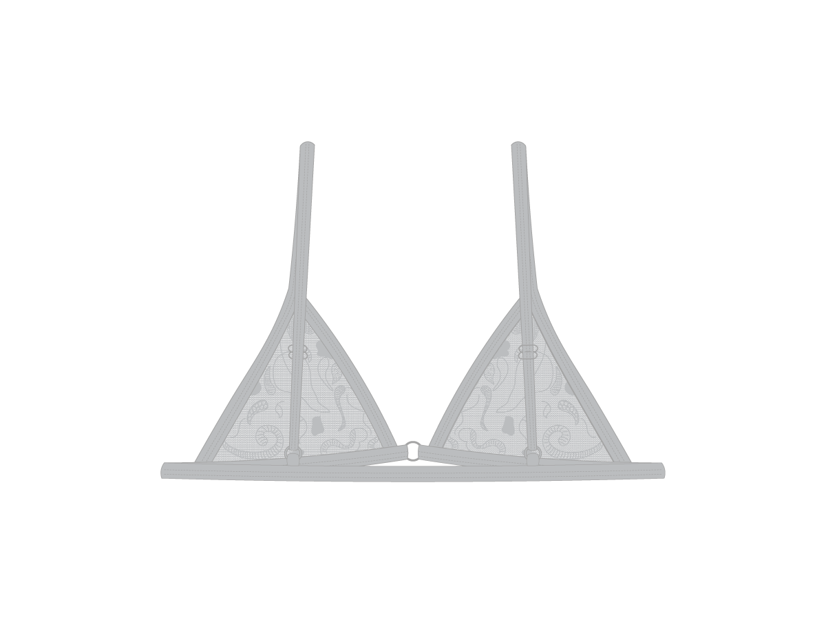 Hills Grey Minimal Lace Bralette