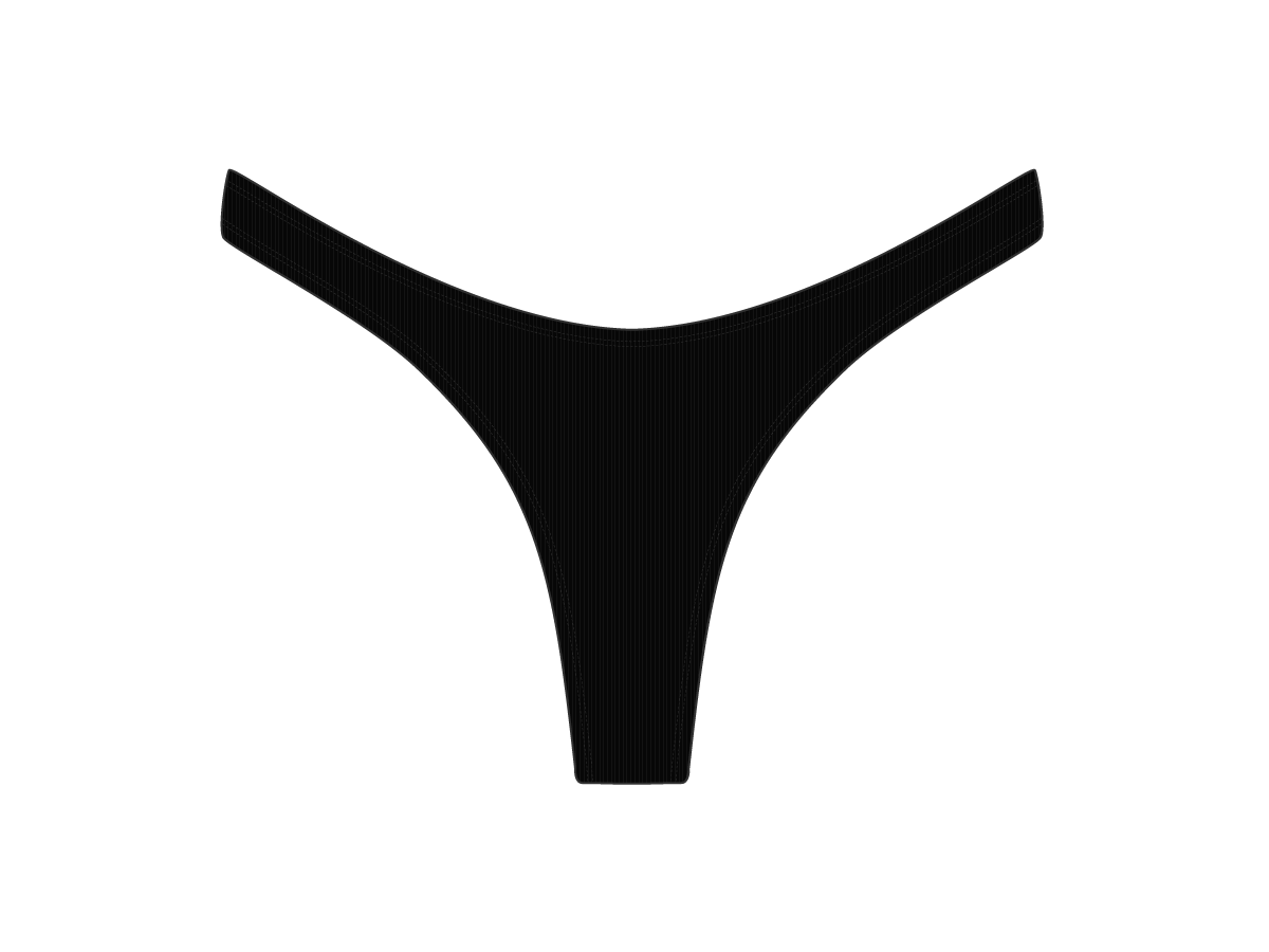 Manhattan Black Ribbed Chic 80's Bottoms