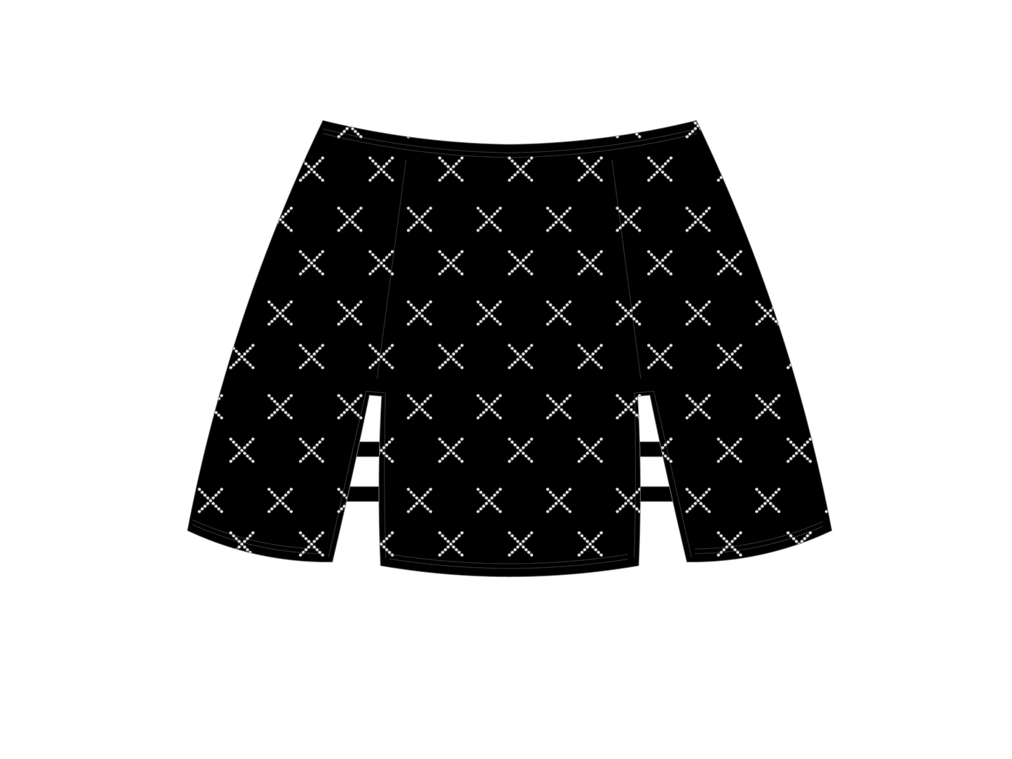 Black Rhinestone Logo Mini Skirt