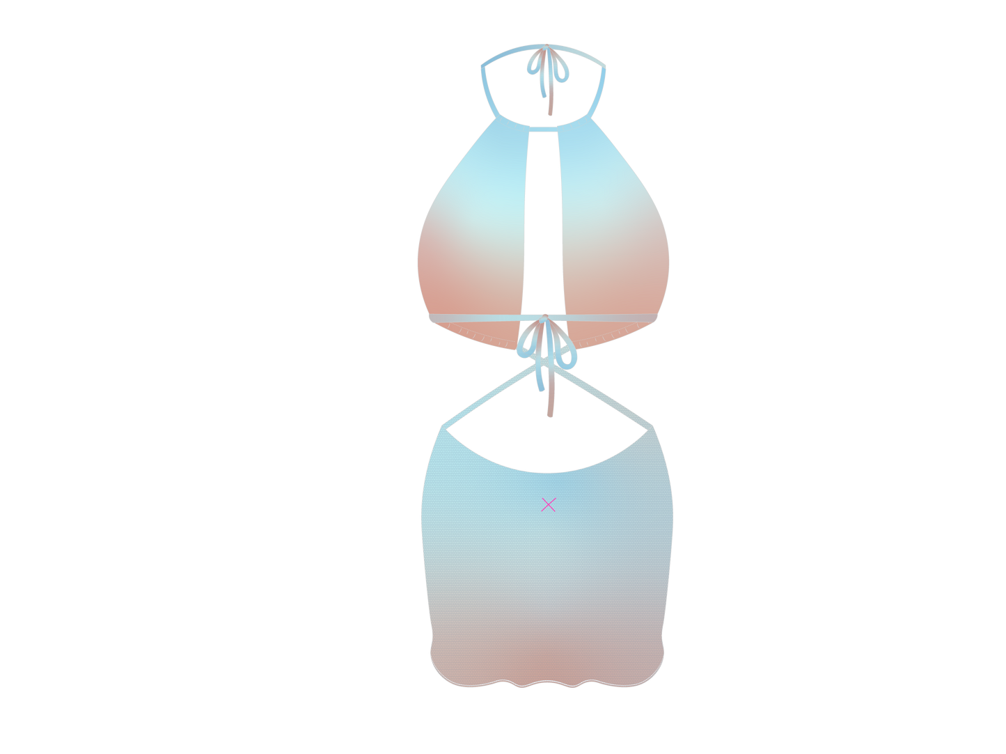 Sunset Ombre Mesh Bikini Top Dress