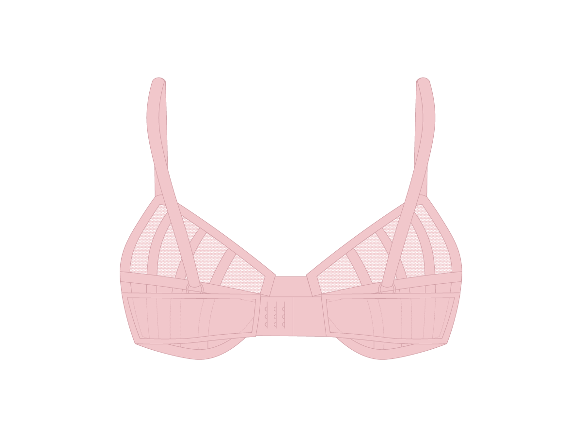 Pink Mesh Peep Bralette