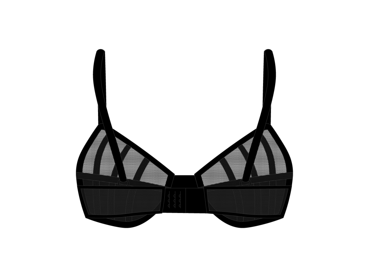 Black Mesh Peep Bralette