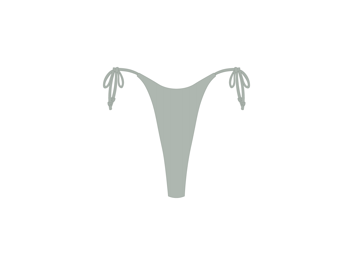 Sea Foam Ribbed Hi Beachy Bottoms