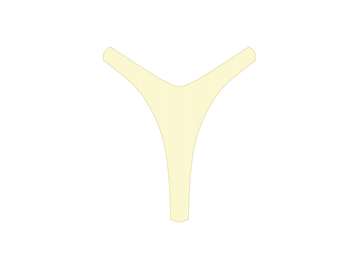 Creame Ribbed Tanga Bottoms