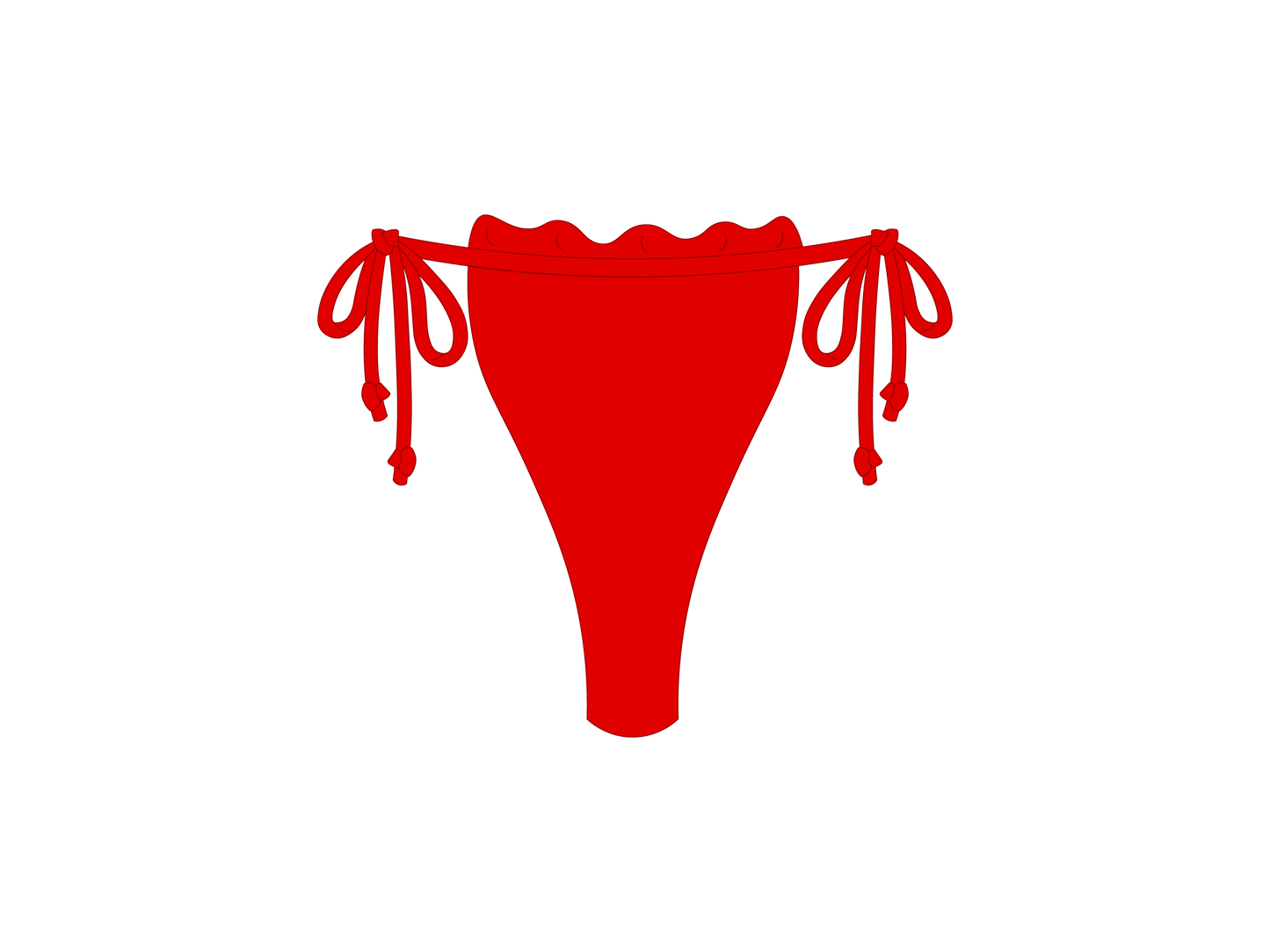 Rose Red Scallop Bottoms