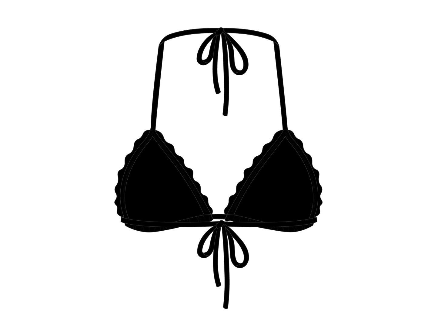 Manhattan Black Scallop Top