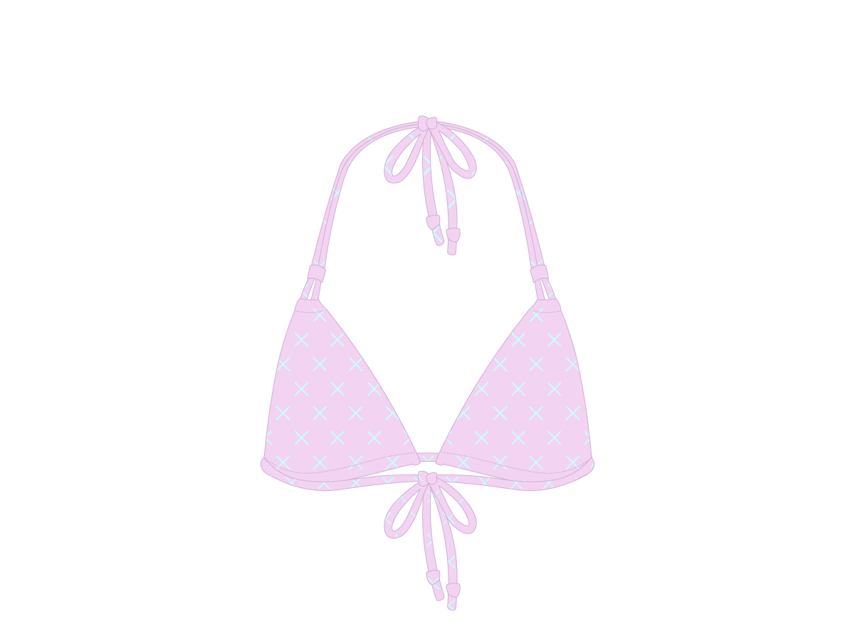 Pink Logo Print Double String Top