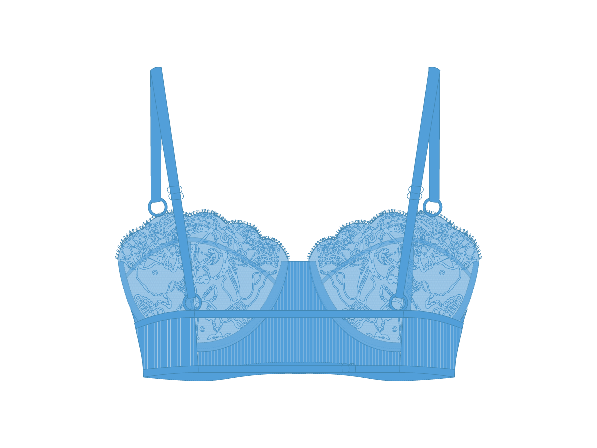 Sky Blue Lace Ribbed Top