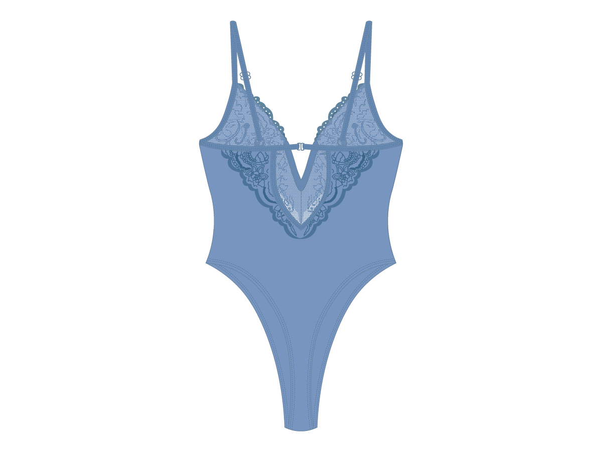 Slate Blue Lace Bodysuit