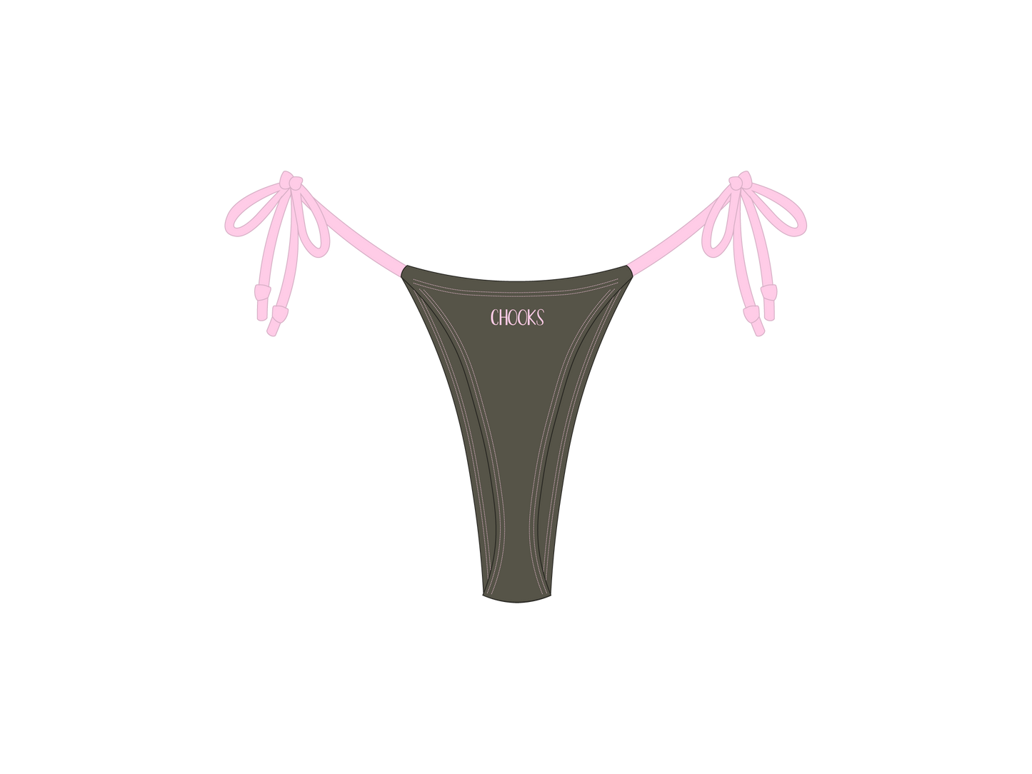 Army Pink Contrast Bow Bottom
