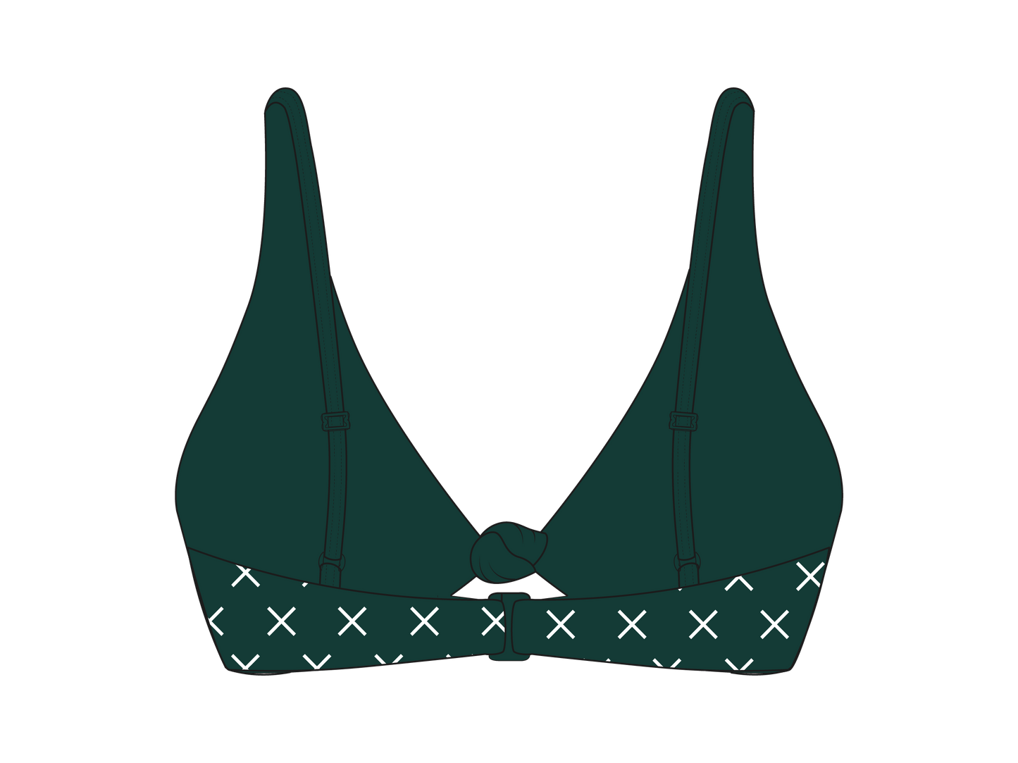 Green Logo Print Twist Top