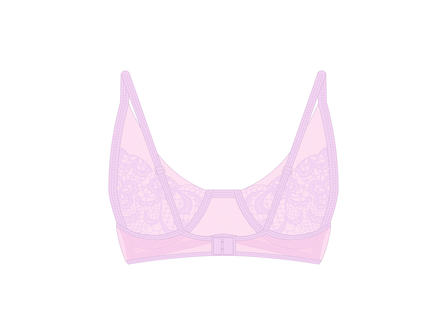 PInk Trim Lace Bra