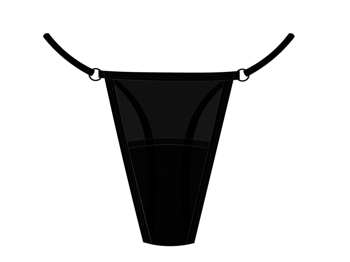 Black Mesh Lace Thong Panty