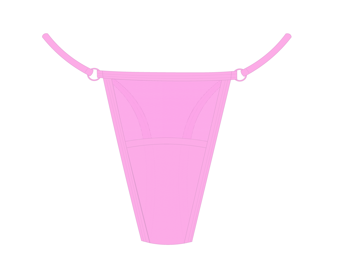 Pink Mesh Lace Thong Panty