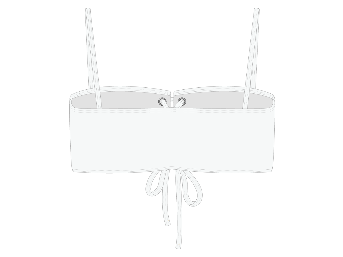 Venice White Lace Up Bikini Top