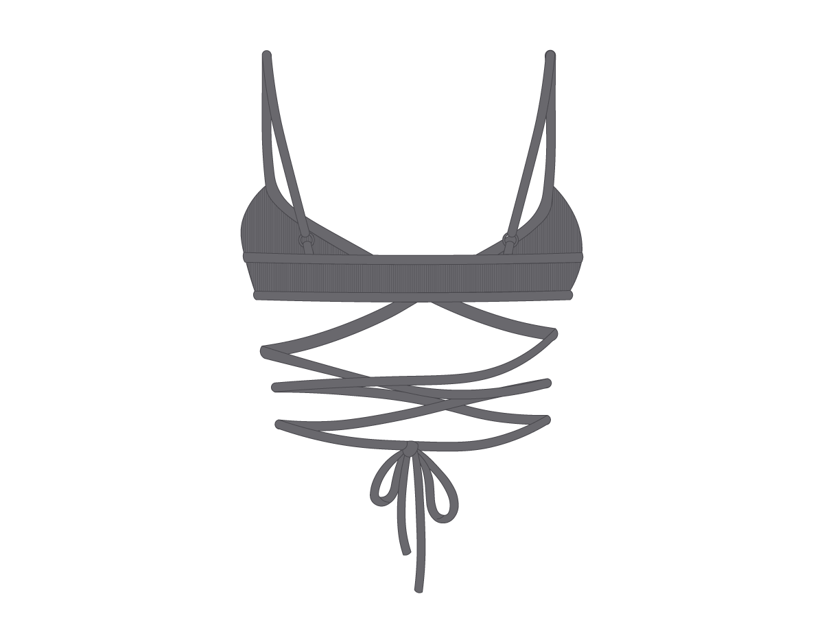 Heather Grey Wrap Bralette Top