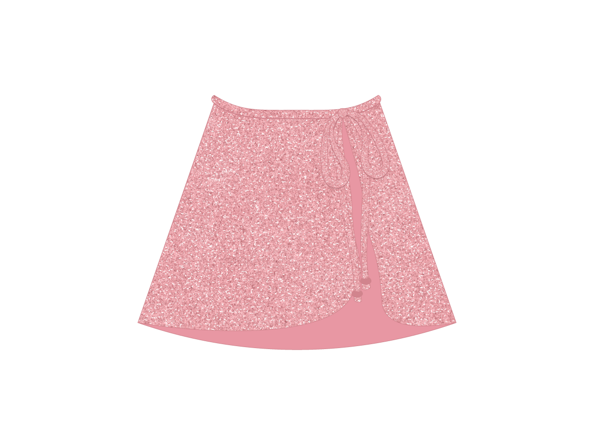 BubbleGum Shimmer Wrap Skirt