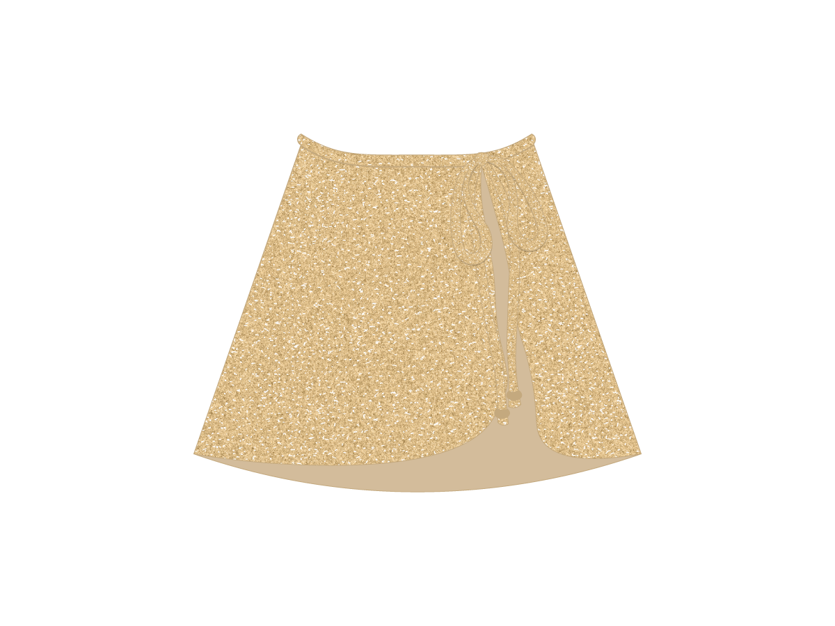 Gold-dust Shimmer Wrap Skirt