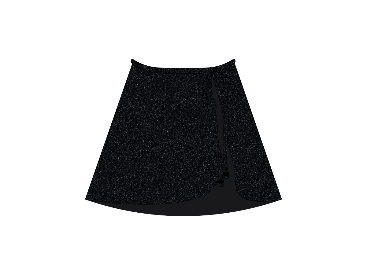 Onyx Shimmer Wrap Skirt
