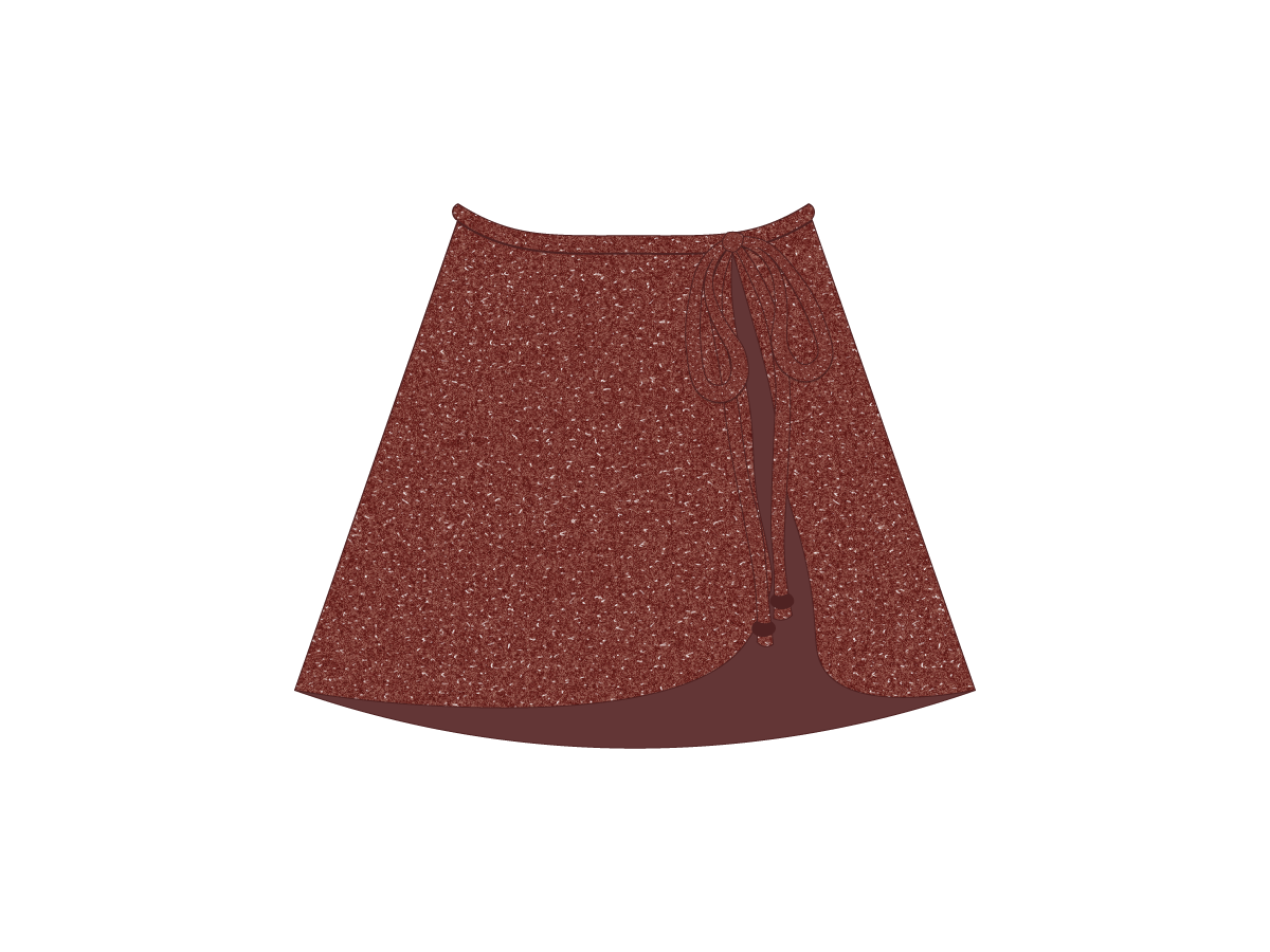Rust Shimmer Wrap Skirt