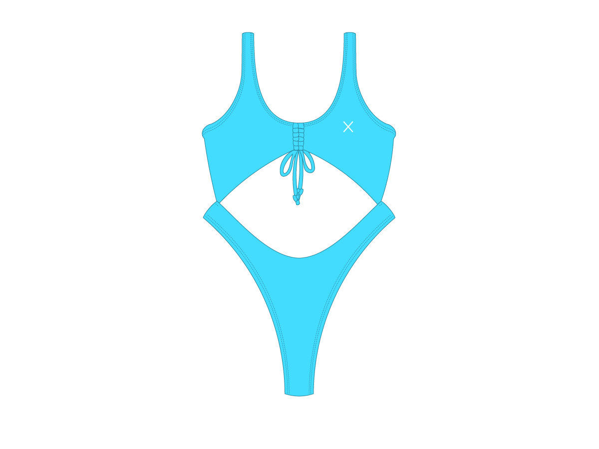 Baby Blue Front Tie One Piece