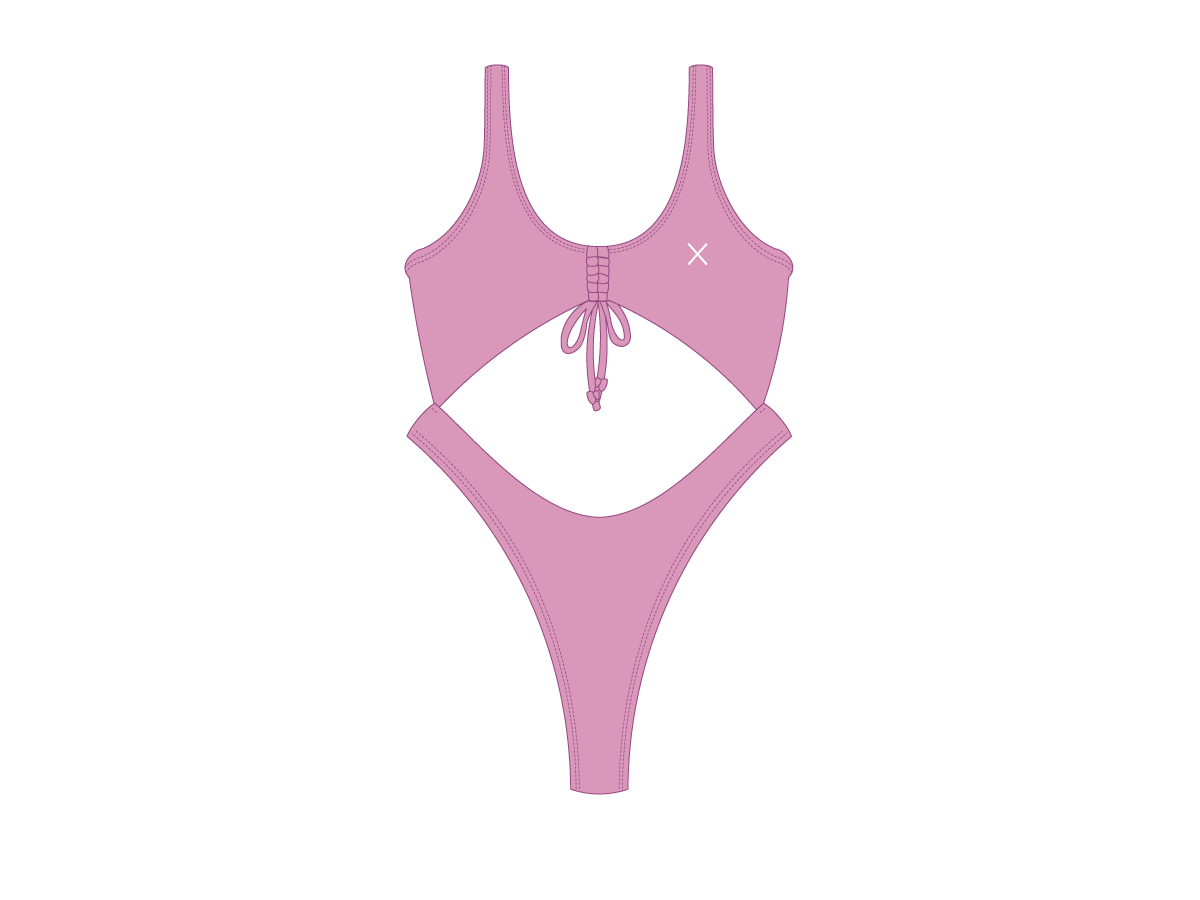 Blush Pink Front Tie One Piece