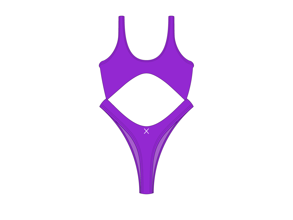 Violet Front Tie One Piece