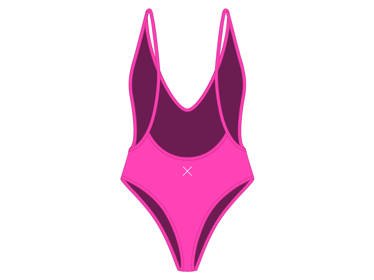 Hot Pink Retro One-Piece II