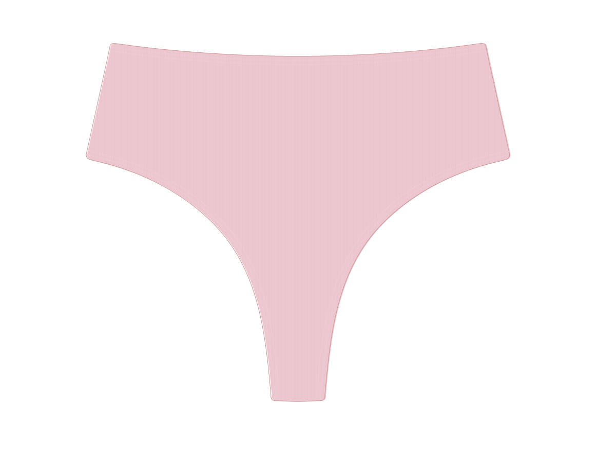 Dirty Pink Ribbed High-Waist Bottoms