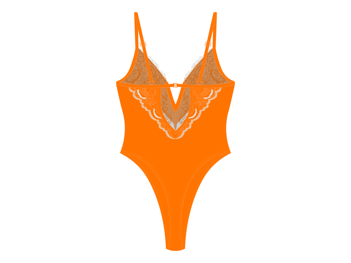 Wild Orange Lace Bodysuit