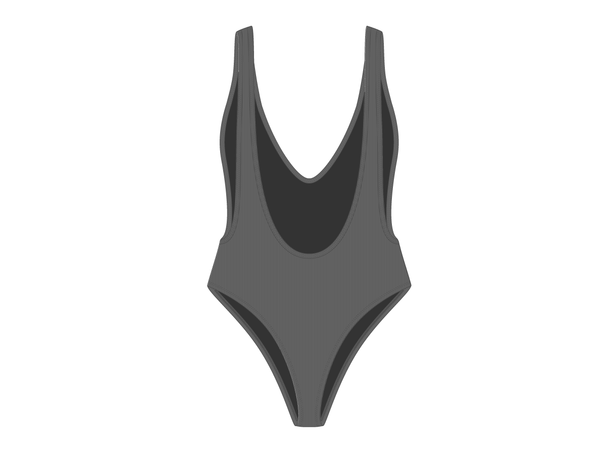 Ash Ribbed One-Piece