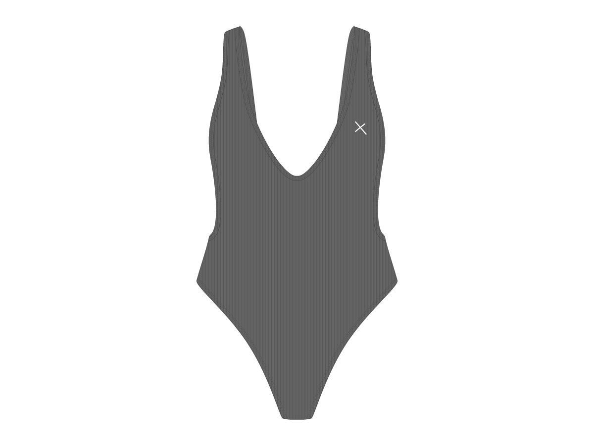 Ash Ribbed One-Piece