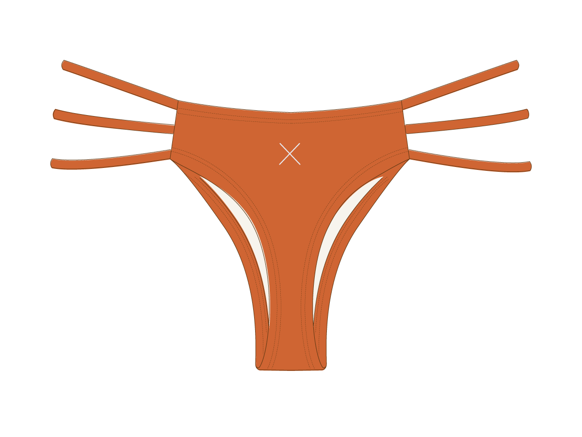 Burnt Orange Triple Strap Bottoms