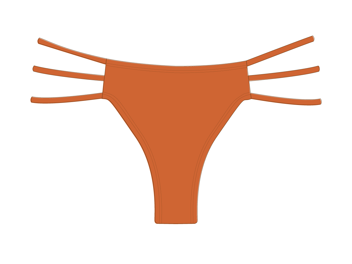 Burnt Orange Triple Strap Bottoms