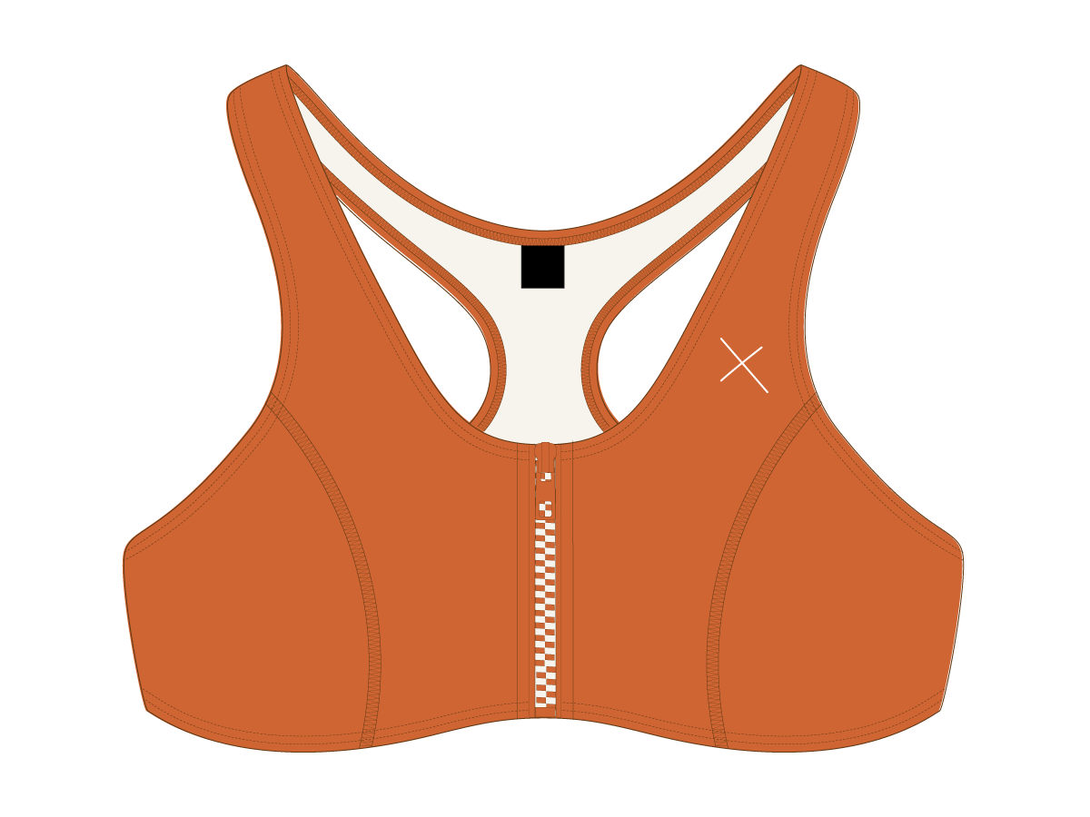 Burnt Orange Zipper Top