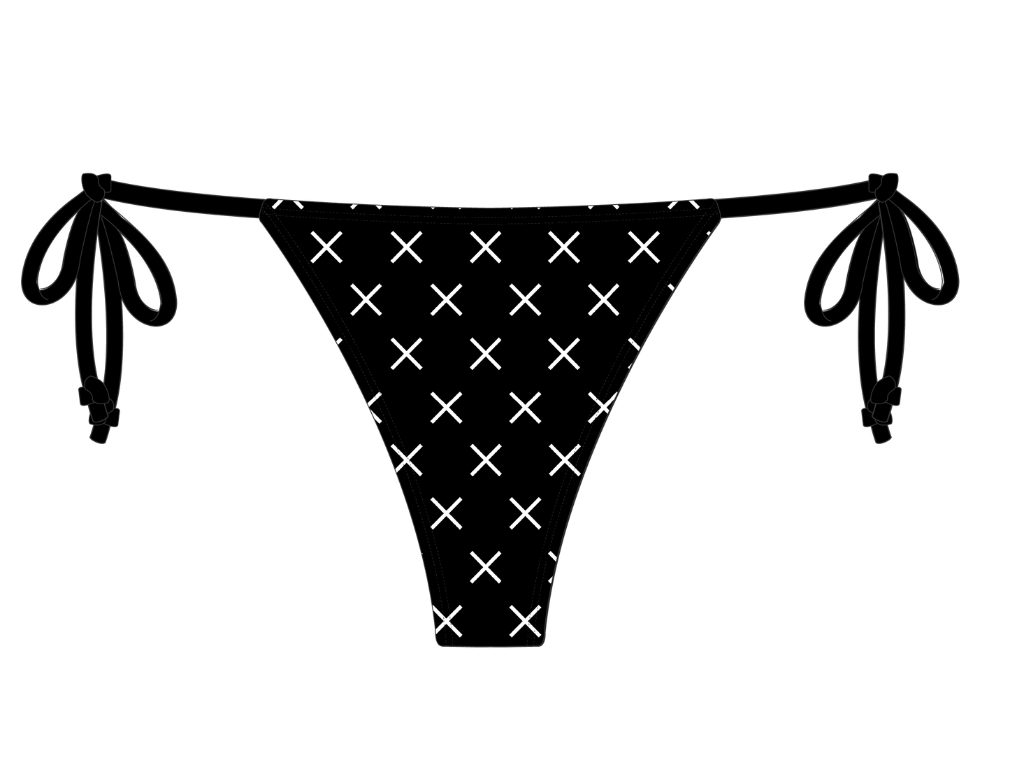 Black Logo Print Beachy Bottom
