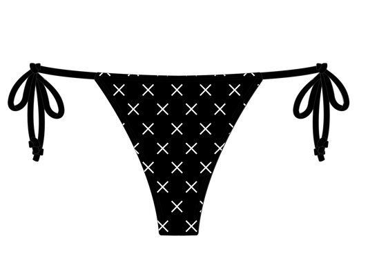 Black Logo Print Beachy Bottom