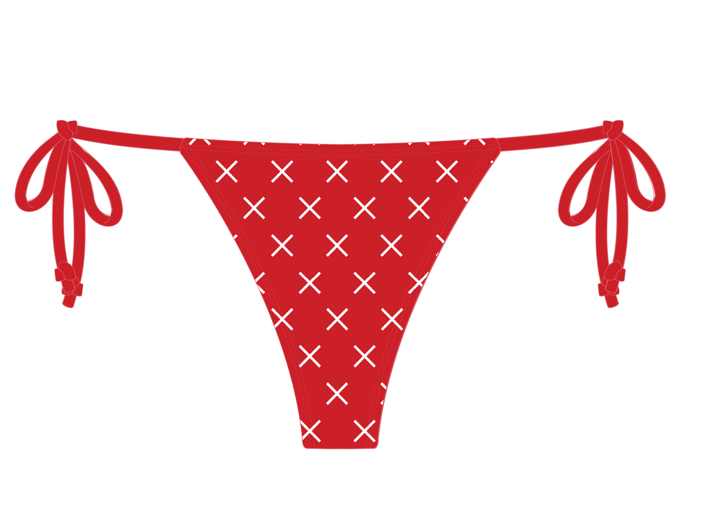 Red Logo Print Beachy Bottom