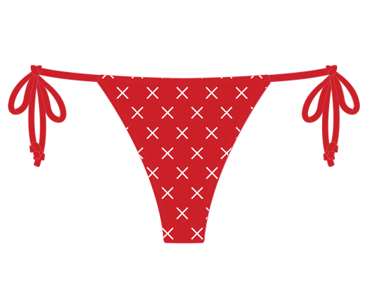 Red Logo Print Beachy Bottom